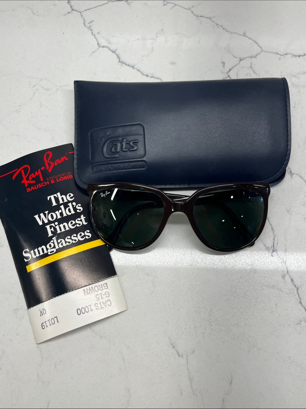 Vintage Ray-Ban Cats 1000 with G-15 Polarized Lenses and Dark Brown Frame